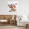 Stupell Industries Happy Mushroom in Scarf Canvas Design by Sarah Hickman